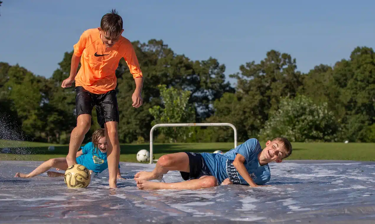 Slip and Slide at soccer summer camps in Johnson City